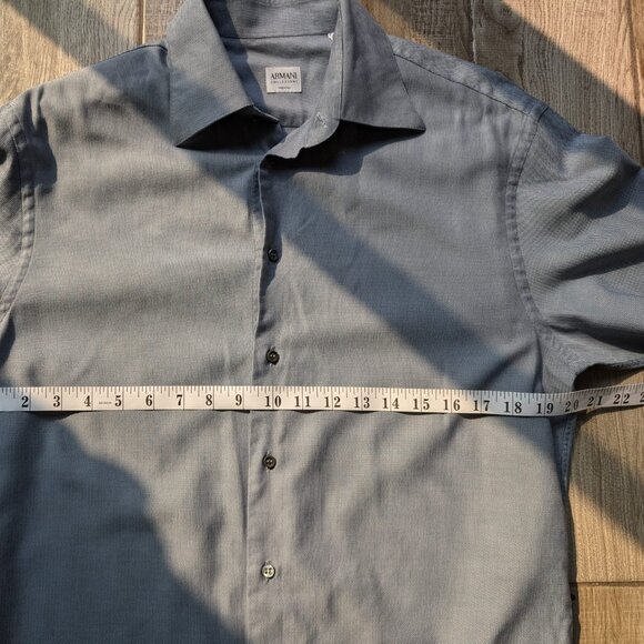Armani Collezioni Men’s Dress Shirt Gray Long Sleeve Made in Italy Size L 41 16 - Picture 5 of 6